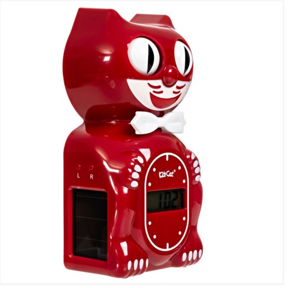 Solar powered Kit-Cat clock Digital Alarm Klock Space Cherry Red - Picture 3 of 5